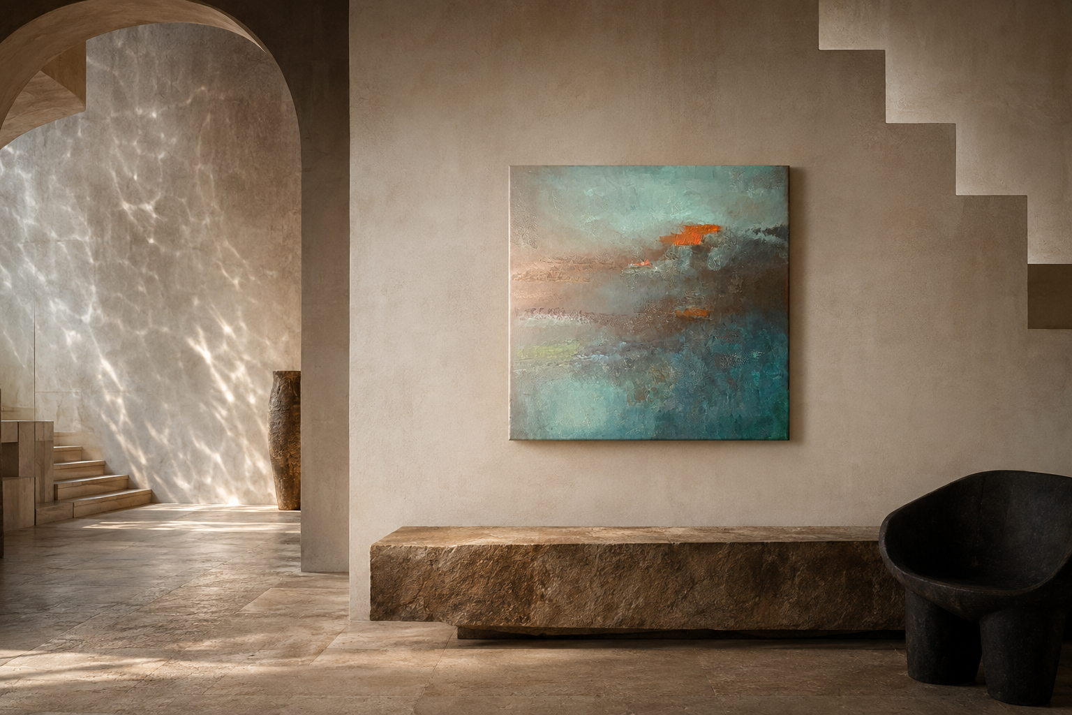 Tiamat displayed in an interior